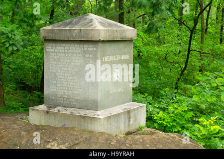 20. Maine Infanterie-Denkmal, Gettysburg National Military Park, Pennsylvania Stockfoto