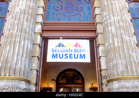 Eingang zum belgischen Bier Museum, Brüssel, Belgien Stockfoto