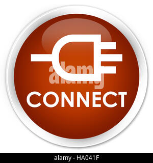 Verbinden Sie isoliert auf Premium braun Runde Taste abstrakte Abbildung Stockfoto