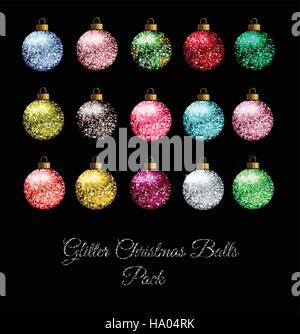 Glitzer-Weihnachtskugeln Stock Vektor