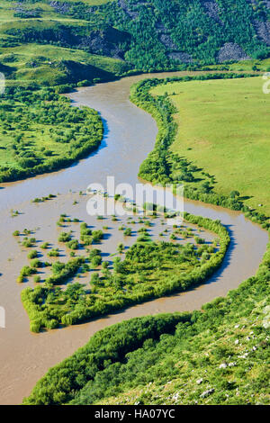 Mongolei, Provinz Arkhangai, Orkhon Fluss-Schlucht Stockfoto