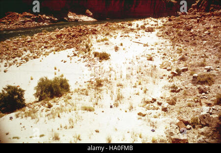 Dieses Bild zeigt das zerklüftete Gelände des Grand Canyon, insbesondere entlang des 30 km langen Segments. Die geologischen Formationen zeigen die alte Geschichte des Canyons und die vielfältigen Ökosysteme, die nach wie vor von Wissenschaftlern untersucht und für zukünftige Generationen geschützt werden. Stockfoto