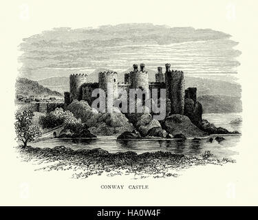 Conwy Castle eine mittelalterliche Festung in Conwy, an der Nordküste von Wales. Es wurde von Edward i. erbaut, während der Eroberung von Wales, zwischen 1283 und Stockfoto