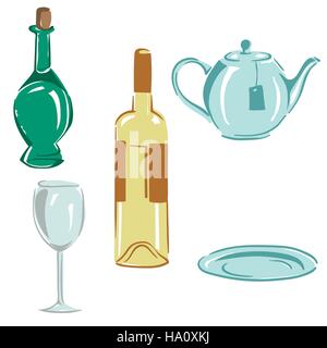 eingestellten Küchenutensilien Stock Vektor