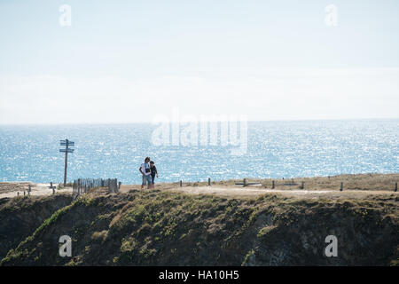 Fuß auf die natürliche Küste von Belle-Ile-de-Mer Stockfoto