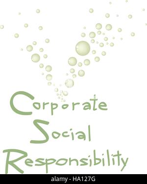 Geschäftskonzepte, World-Umgebung mit CSR Abkürzung oder Corporate Social Responsibility erreichen Notizen. Stock Vektor