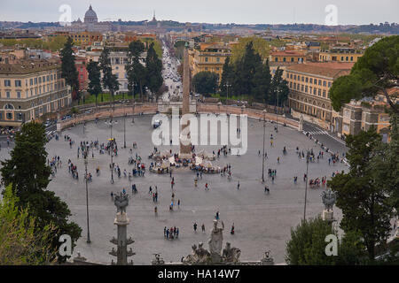 Piazza di Popolo, Rom, Luftbild Stockfoto