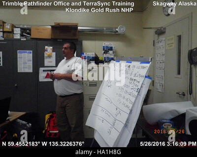 Im Mittelpunkt dieser Schulung stand die Verwendung von Trimble Pathfinder Office und TerraSync für die Erfassung von Geodaten, die Verbesserung von Kartierungen und Umweltmanagement in Nationalparks. Stockfoto