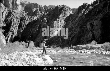 Grand Canyon Nps 4738929643 01368 historische Grand Canyon - Angeln am Bright Angel Creek c. 1940 Stockfoto