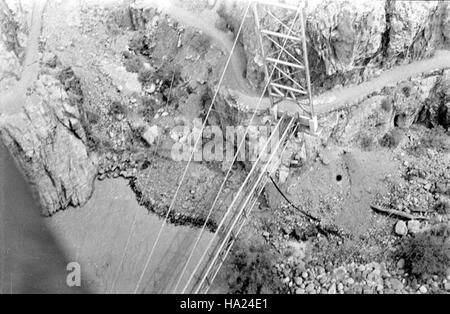 Grand Canyon Nps 4738932109 18928 Grand Canyon Historic - Phantom Ranch Antenne des silbernen Brücke 1980 Stockfoto