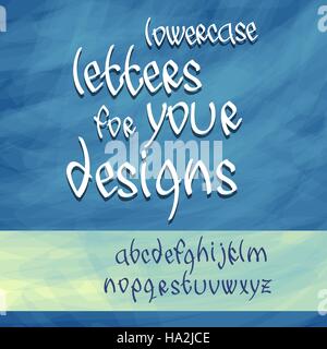 Buchstaben des englischen Alphabets. Kleinbuchstaben Schrift. Kalligrafie Schrift. Vektor-Illustration. Handgezeichnete Schriftzug. Stock Vektor