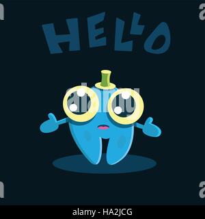 Lustige Cartoon Charakter lächelnd. Humor Kinder Vektor-Illustration. Stock Vektor