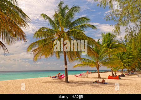 Dover Beach vor Southern Palms Hotel, St. Lawrence Gap, Barbados, Karibik. Stockfoto