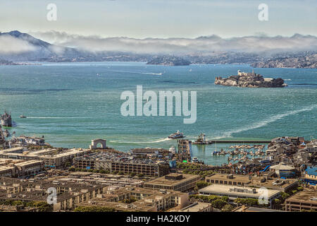 Alcatraz-Luftbild Stockfoto