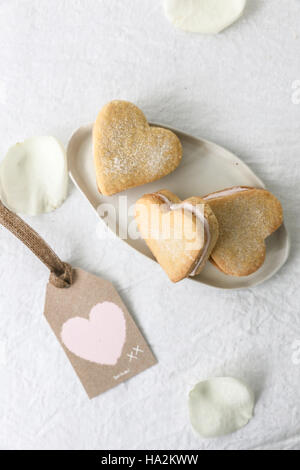 Herz-geformte Shortbread Keks-Geschenk Stockfoto