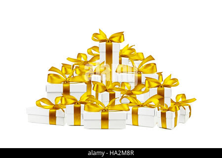 Reihe von Geschenk-Box isoliert Stockfoto