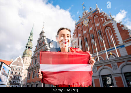 Frau in Lettland reisen Stockfoto