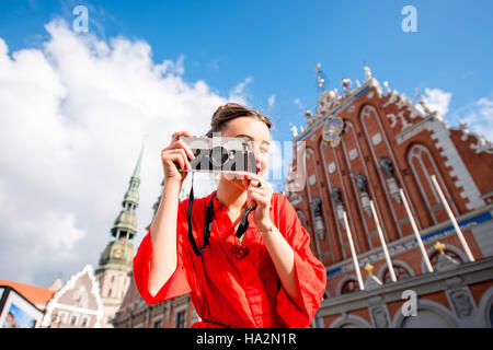 Frau in Lettland reisen Stockfoto