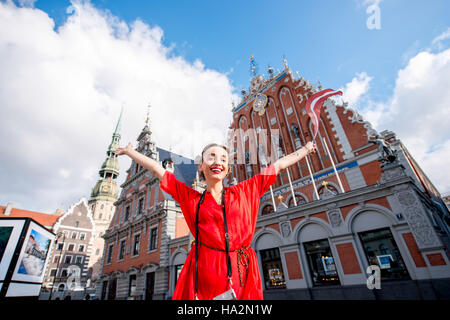 Frau in Lettland reisen Stockfoto