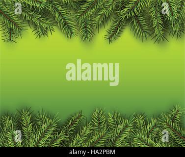 Weihnachten Hintergrund mit grünen Tanne, Vektor-Illustration. Stock Vektor