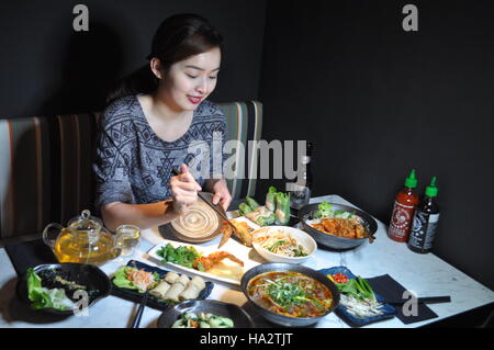 Eine große Auswahl an Gourmet-vietnamesisches Essen im neuen Restaurant Le Hanoi im Londoner Viertel in China town Stockfoto