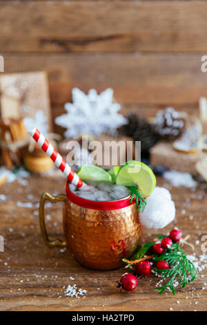 Weihnachten Moscow Mule Getränk Stockfoto