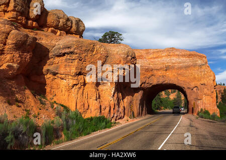 Red Canyon Arch Tunnel, Dixie National Forest, Utah, Usa Stockfoto
