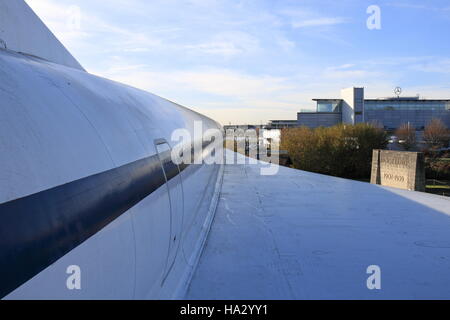 British Airways Concorde (1974, G-BBDG) Rumpf und Flügel, Brooklands Museum, Weybridge, Surrey, England, Großbritannien, Großbritannien, Großbritannien, Europa Stockfoto