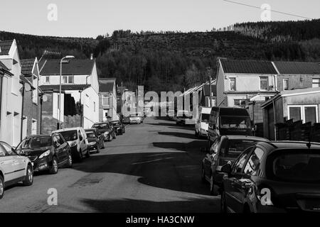 Treherbert, Reihenhaus Rhondda Tal Gehäuse Stockfoto