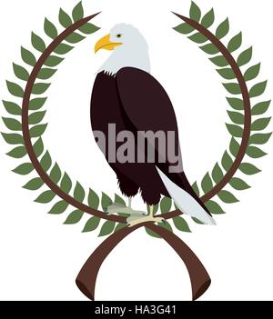 Adler in Krone gebildet mit Olivenzweig-Vektor-illustration Stock Vektor