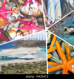 Collage aus Bildern von Kreta (Griechenland) - Reisen Hintergrund (meine Fotos) Stockfoto