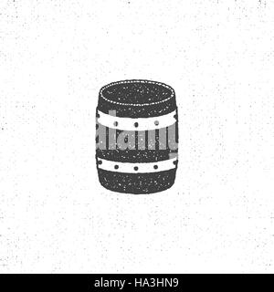 Retro-Fass-Symbol. Isoliert auf weißem Hintergrund Lauf Symbol. Vintage Silhouette Design. Aktie Vector Fass Piktogramm. Stock Vektor