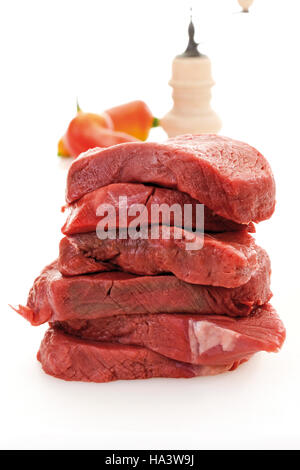 Rohes Rindfleisch Filetsteaks Stockfoto