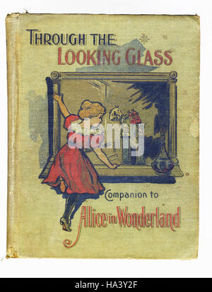 Dies ist eine Szene aus was Alice sah, einmal ging es durch den Spiegel und in den Spiegel-Raum in Carrolls "Through the Looking Glass." Hier abgebildet ist das Cover von Carrolls Werk.
