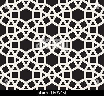 Nahtlose schwarz-weiß Tessellation Vektormuster Stock Vektor