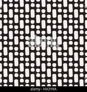 Nahtlose schwarz-weiß Vektor gerundet geometrisches Muster Stock Vektor