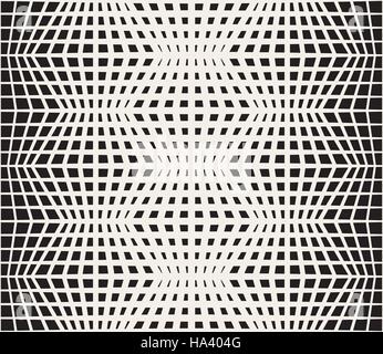 Vektor nahtlos schwarz / weiß Retro-geometrischen Raster Linienmuster Stock Vektor
