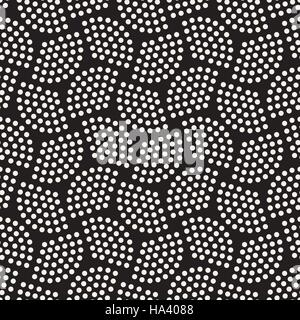 Nahtlose schwarz-weiß Halbton Kreise Vektormuster Stock Vektor