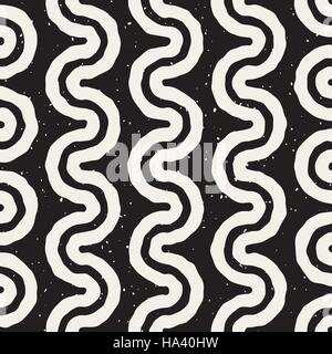 Vector Seamless Hand Drawn Wavy Lines Grunge Pattern Stock Vektor