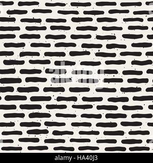 Nahtlose Hand gezeichnete horizontale Grunge Linien Vektormuster Stock Vektor