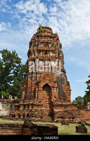 Detail der Wat Mahathat, Tempel der großen Reliquie, ein buddhistischer Tempel in Ayutthaya, Zentralthailand Stockfoto