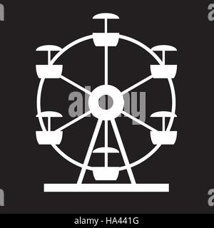 Riesenrad-Symbol Silhouette. Unterhaltung rund um Attraktion. Ve Stock Vektor