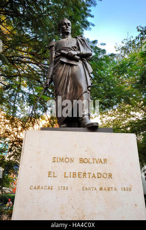 Statue von Simon Bolivar, Plaza de Simon Bolivar, Calle Mercaderes, Havanna, Kuba, Karibik Stockfoto
