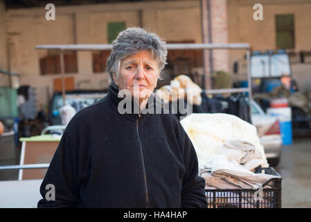 Moncalieri, Piemont, Italien. 27. November 2016. Moncalieri, Italien Turin-November 27, 2016: Flutopfer reinigen die fertig Häuser unter Wasser nach der Flut von 25 November in der Stadt Moncalieri in der Nähe von Turin, Italien © Stefano Guidi/ZUMA Draht/Alamy Live News Stockfoto