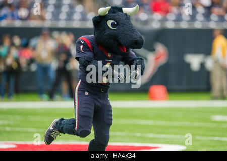 Houston, Texas, USA. 27. November 2016. Houston Texans Maskottchen Toro tanzt vor der NFL-Spiel zwischen den Houston Texans und die San Diego Chargers NRG-Stadion in Houston, TX am 27. November 2016. Die Ladegeräte gewann das Spiel 21-13. Bildnachweis: Trask Smith/ZUMA Draht/Alamy Live-Nachrichten Stockfoto