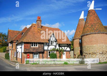 Oast Häuser von Hütte, Heaverham, Kent, England, Vereinigtes Königreich Stockfoto