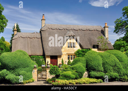 Reetdachhaus, Chipping Campden, Cotswolds, Gloucestershire, England, Vereinigtes Königreich Stockfoto