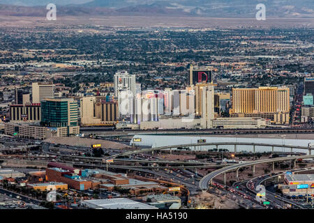 Luftaufnahme Downtown Las Vegas, Nevada, USA Stockfoto