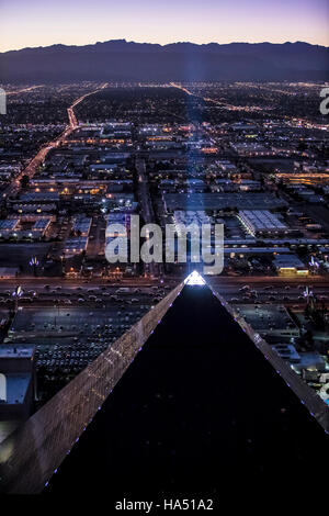 Luftaufnahme des Luxor Hotel Strip, Las Vegas, Nevada, USA Stockfoto
