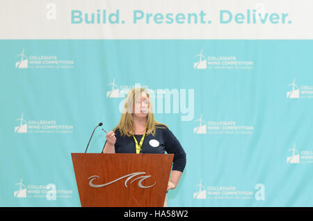 Das Energieministerium setzt sich weiterhin für die Förderung sauberer Energie und die Verringerung der Umweltauswirkungen durch Forschung und Innovation im Bereich Energietechnologien ein. Stockfoto